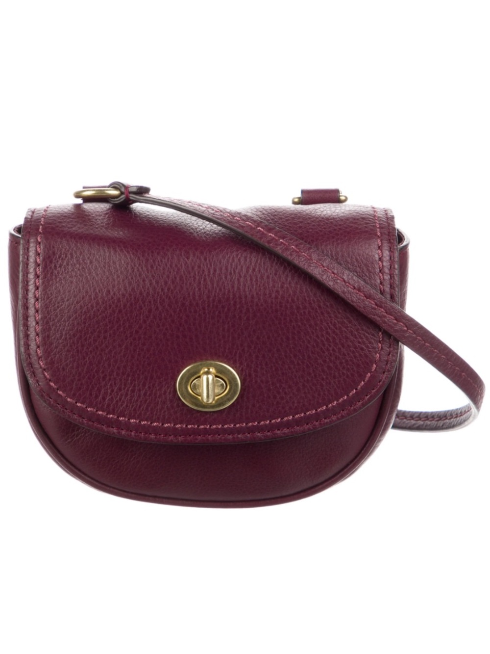 Coach Park Leather Mini Burgundy Leather Crossbody Coin Purse